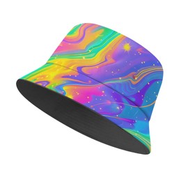 artslion Bucket Hat Beach Sun Hats for Men Women, Outdoor Travel Reversible Colorful Printed Fisherman Hat