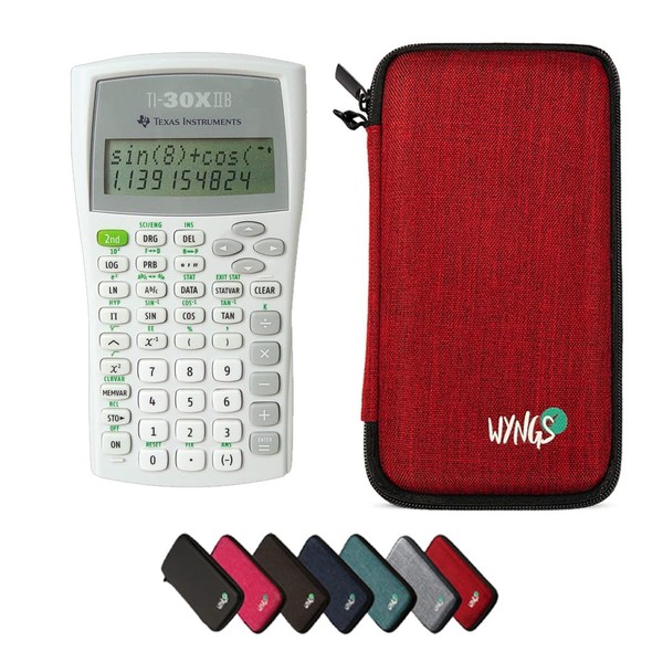 WYNGS TI-30XIIB Calculator with Protective Case in Red - Basic