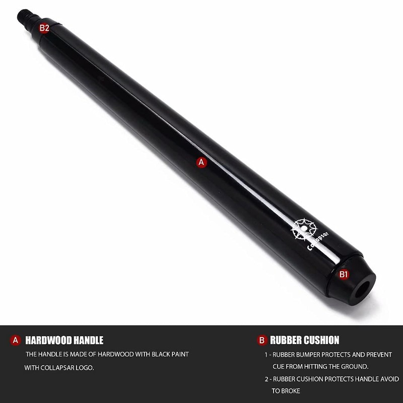Collapsar Retractable Billiards Pool Cue Stick Bridge with Removable Metal