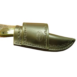 Cross Draw Premium Leather Knife Sheath for Buck 113, 6.4" Fixed Blade Knife Holder, Dyed Black