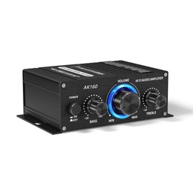 Bluetooth 5.0 Stereo Power Amplifier, Clear Sound Quality Power Amplifier with Control Panel, Independent Tone Control, for Home Outdoor Car