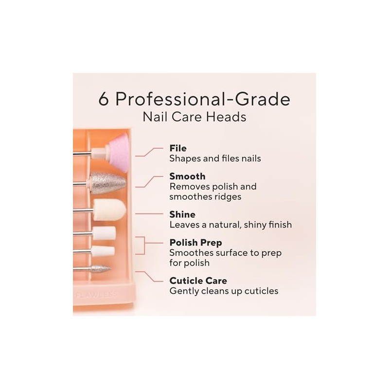 Finishing Touch Flawless Salon Nails Kit, Electronic Nail File and