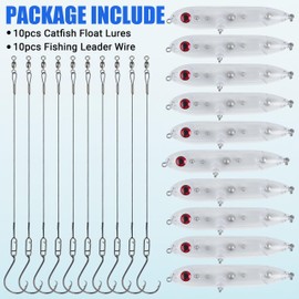 Catfish Rigs Demon Dragon Catfish Float Rigs Catfishing Rattling Line Float Lure Blank Spook Rattle Float with Circle Hooks 8/0 for Santee Cooper Rig Catfishing Tackle