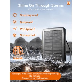 addlon 35FT Solar String Lights Outdoor, IP54 Waterproof Solar Powered with Remote & USB Port, 10+1 LED Shatterproof Bulbs, Dimmable Solar Light Outdoor for Camping Backyard Bistro Porch