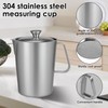 2L Stainless Steel Milk Frothing Jug with Handle and Lid