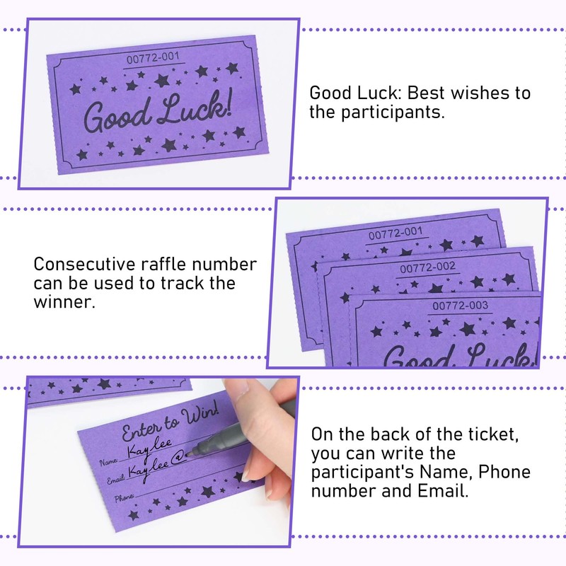 ESSENTIAL 500 Raffle Tickets, Good Luck Raffle Cards, Entry Form