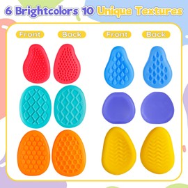 Sensory Fidget Toys for Kids Adults 6 PC Textured Soft Worry Stone Toy for Autism ADHD Teens Calm Down Quiet Anxiety Fidgets Stress Toys for Students Anxiety Relief