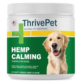 ThrivePet Hemp Calming Chews for Dogs - 81 Count | Beef Flavor - Dog Calming Supplement - Vet Approved