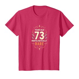 73 Unapologetically Rare Birthday Gift for Seniors T-Shirt, Youth, Red Heather