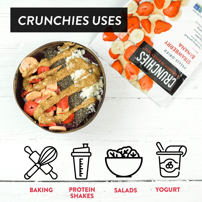 Crunchies Freeze-Dried Fruits, 100% All Natural Crispy Fruit, Non GMO