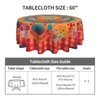 mutakin Mandala Bohemian Tablecloth Spring Summer Round Table Cover Washable