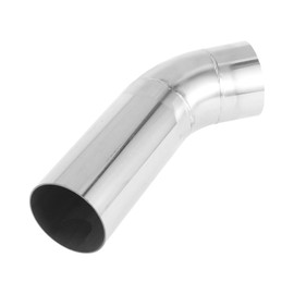 X AUTOHAUX 64mm/2.52" OD Extended Exhaust Bend Elbow Pipe Exhaust Pipe 1mm/0.04" Bilateral Flat Mouth Polishing 150mm/5.91"(L) 45 Degree