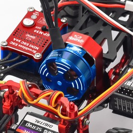 GOUPRC 30A Brushless Mini ESC & 2204 2400KV Brushless Outrunner Motor with Transmission Combo Kit for SCX24 Axial 1/24 RC Crawler Car Truck Blue Red