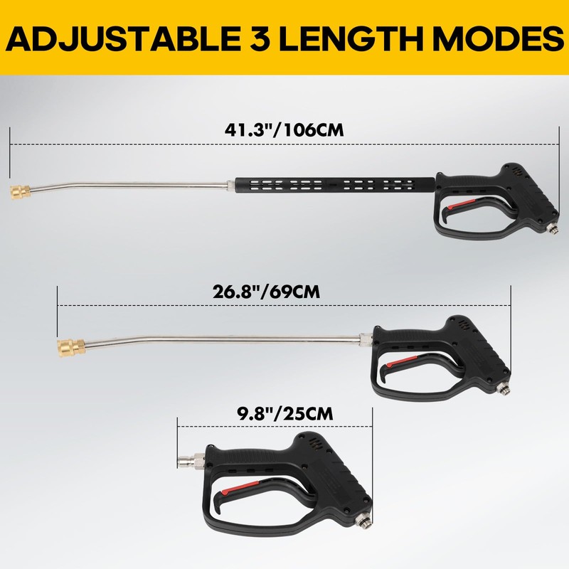 OCPTY 5000 PSI Flex Pressure Washer Gun 12 GPM with