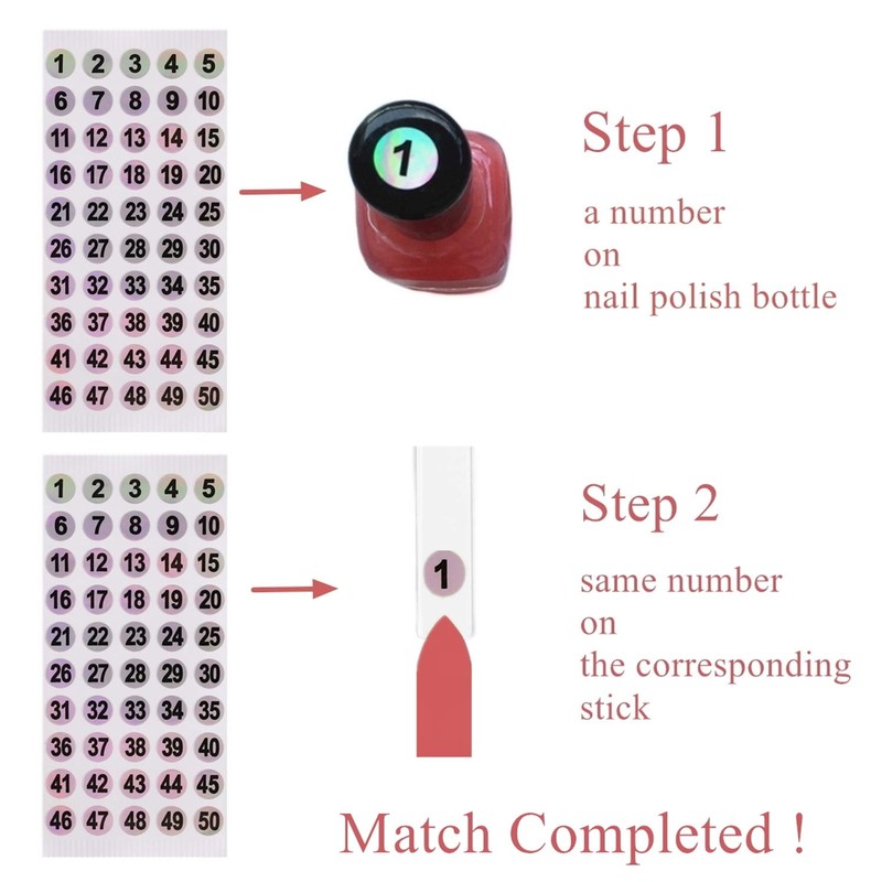 Nail Swatch Sticks with Ring for Nail Color Display Nail
