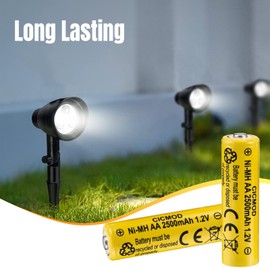 CICMOD Rechargeable AA Batteries 1.2V Ni-MH 2500mAh Double A Battery for Outdoor Garden Solar Lights 8 Pack
