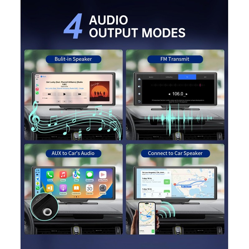 TIGERFEEL Portable Carplay Screen for Car,9.3Inch Carplay & Android Auto