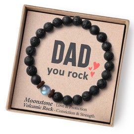 THEMEROL Fathers Day Gifts From Daughter Son Gift for Dad Birthday Men Bracelets Beaded Best Dad Ever Who Have Everything Wants Nothing Unique Present Cool Christmas Stocking Stuffers Valentines Him