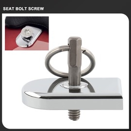 Seat Bolt Screw 1/4"-20 Anti Theft Security Screw Tab Cover for Harley Sportster Dyna Softail Touring Road King Electra Glide Street Glide CVO 1996-2024 (Chrome, Star Bolt)