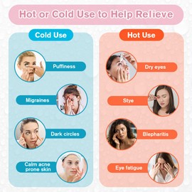 ACWOO Eye Mask, Cooling Glasses, Cooling Eye Mask for Hot Cold Therapy, Swollen and Tired Eyes, Dark Circles, Migraines (A-Pink)