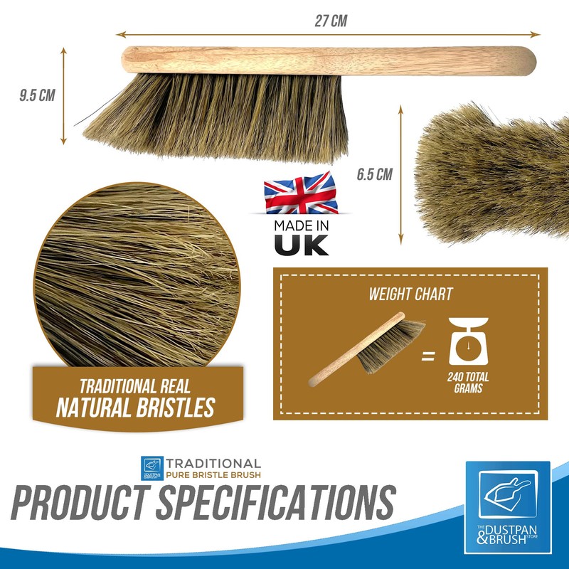 Traditional Pure Bristle Natural Hand Brush Super Soft Real Hair