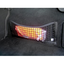 TrunkExpert, Universal Mesh Bag with Velcro 20cm x 50cm Organizer Bag Multipurpose Attachment Back Seat Wall Storage Organizer with Velcro Car Accessories Pack of 2
