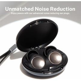 Actually Modern Ear Plugs for Sleeping - Noise Cancelling - Soft Earplugs - Reusable Ear Plugs for Noise Reduction with Case (Black, Large)
