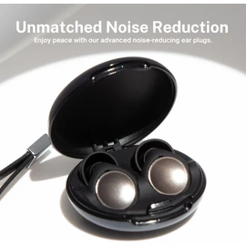 Actually Modern Ear Plugs for Sleeping - Noise Cancelling - Soft Earplugs - Reusable Ear Plugs for Noise Reduction with Case (Black, Large)