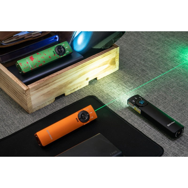 Olight Arkfeld Pro Orange CW Amercian Flag, LED Light/UV/Green Beam,