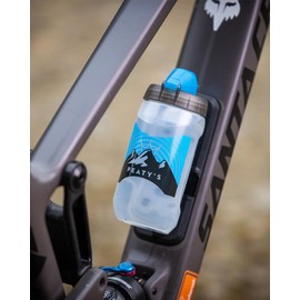 Peaty's x Fidlock Lockin Magnetic 450ml Bike Water Bottle & Mount, Bicycle Drink Bottles, Cycle Accessories For Mountain Biking & Cycling, Premium Alternative To Cage, Twist & Release - Sunrise Clear
