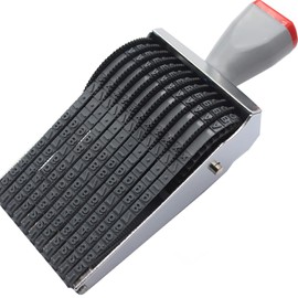 Business Stamps,11 Digits Changeable 0-9 Numbers & 26 Alphabet Rolling Stamp - Fit for Date Stamp, Office Stamp, Ink Stamps Imprint Size 60 x 4.5 mm,Gray Red Multicolor Blend