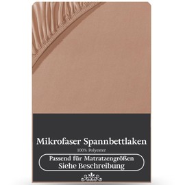 Visaggio Microfibre Fitted Sheet 90-100 x 200 cm Nougat Microfibre Polyester Fitted Sheet