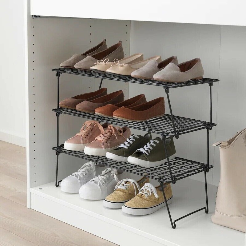 IKEA GREJIG SHOE RACK STORAGE, STEEL Gray 22 7/8x10 5/8", 403.298.