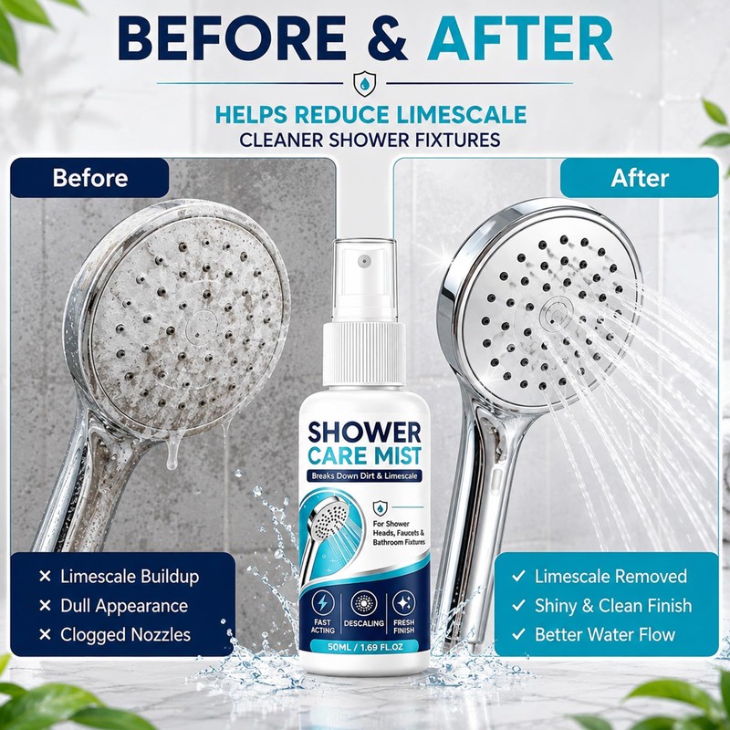 2PCS Fast-Acting Shower Limescale Remover Spray,Shower Care Mist