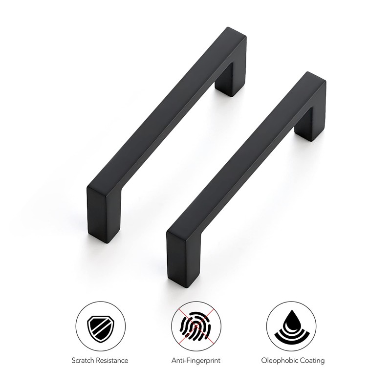 Ravinte 25 Pack Matte Black Cabinet Pulls Slim Kitchen Cabinet