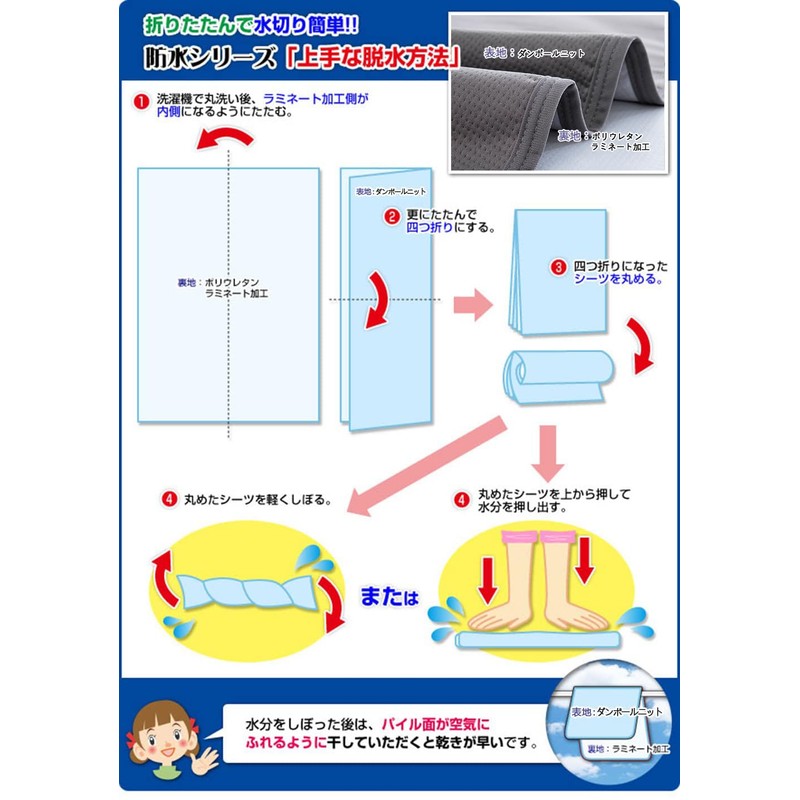 Waterproof Sheet, Double Nursing Pad, 55.1 x 80.7 inches (140