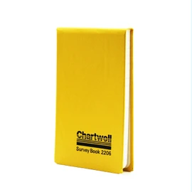Exacompta - Ref 2206Z - Chartwell Casebound Field Survey Book - 106 x 165mm in Size, Excellent Strength When Wet, Ideal for Use Outside, Lined With 2 Lines, Yellow