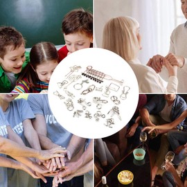 Saluaqui Juego de Rompecabezas de Alambre de Metal de 20 Piezas, Prueba de Inteligencia, Juego de Rompecabezas de Alambre de Metal, Rompecabezas de Inteligencia Mental, Juguetes