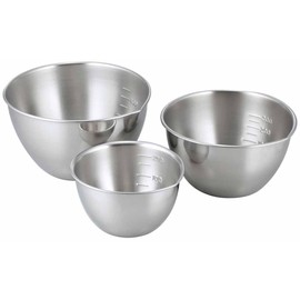 Shimomura Kihan 29131 Bowl, Made in Tsubame Sanjo Japan, Stainless Steel, Scale, Spout, 3.5 Inches (9 cm), 4.3 Inches (11 cm), 5.1 Inches (13 cm), A Set of 3