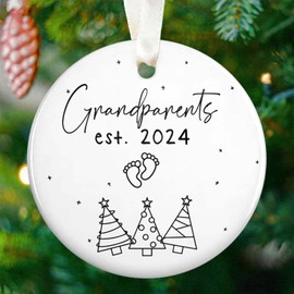 Grandparents Gifts - First Time Grandparents Gifts - Gifts for Grandparents, Gifts for New Grandparents, Gifts for First Time Grandparents - Grandma Grandpa Ornament - Ceramic Christmas Ornament 2024