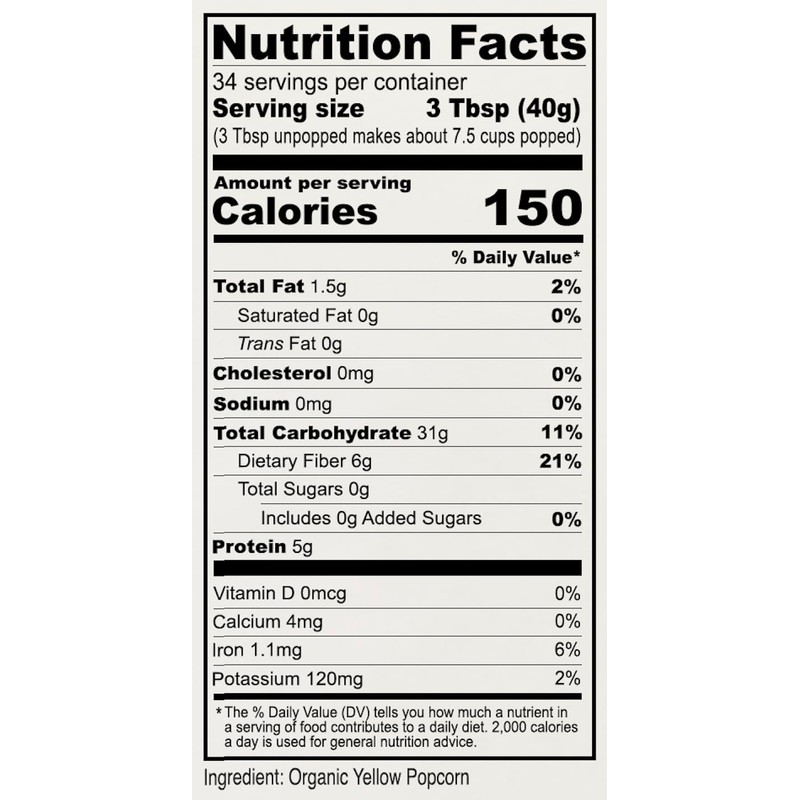 Anthony's Organic Yellow Popcorn Kernels, 3 lb, UnPopped, Gluten Free,