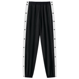 Chrisuno Men's Mens Sweatpants with Pockets Tear Away Basketball Pants Loose Fit Active Sweatpants Casual Workout Black S