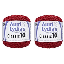 Aunt Lydia's Crochet Thread - Size 10 - Victory Red (2-Pack)