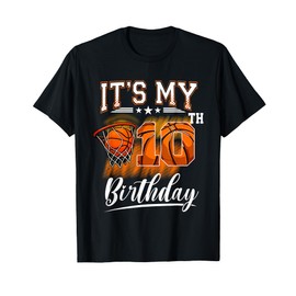 It's My 10th Birthday Basketball Theme 10 Years Old Birthday T-Shirt