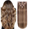 Tebelove Clip in Hair Extensions Real Human Hair 3.4oz/90g Clip