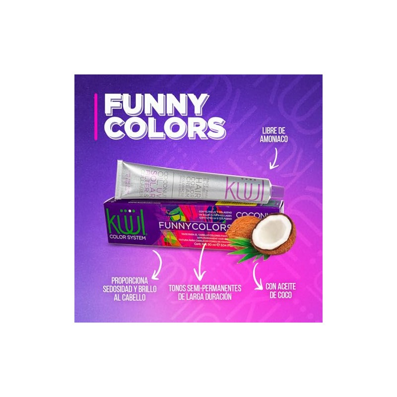 KÜÜL Funny Colors Tono Magenta Tinte Semipermanente Brillo Hidratación 90ml