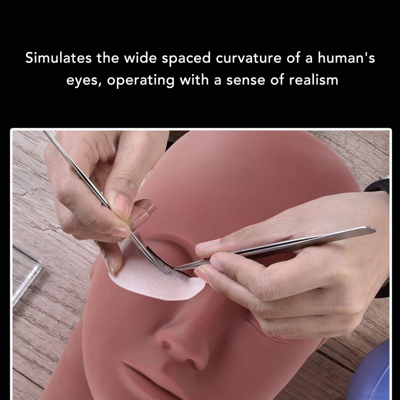 Eyelash Practice Training Head, Portable Mannequin Head Model Training Mannequin