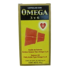 Omega 3 y 6 Cápsulas Aceite Salmón Libre Gluten Centro Botánico Azteca