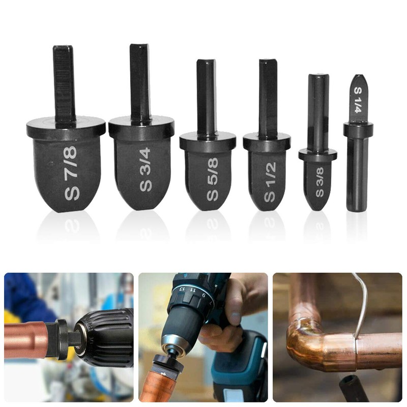 Saipor 6PCS Swaging Tool Drill Bit Set Copper Pipe Flaring