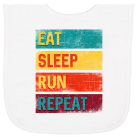 inktastic Running Eat Sleep Run Repeat Fitness Baby Terry Cloth Bib White 33f41